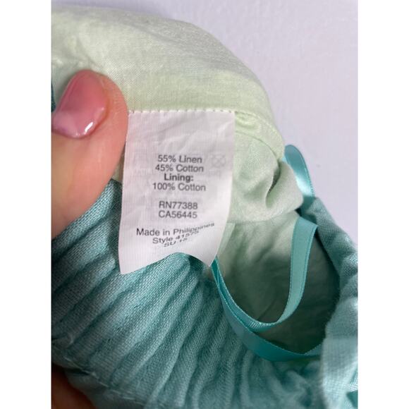 J.Crew, Sz 2, Aqua Blue Paperbag Waist Short Skirt, Linen & Cotton, Lightweight - Picture 6 of 8